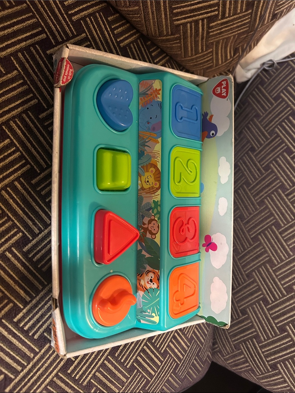 Teal Shape & Number Sorter with Red, Blue, Green, Orange Pieces